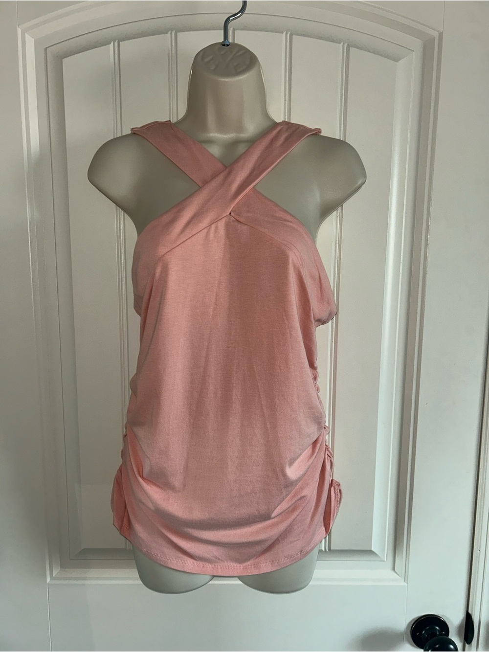 NEW Robert Rodriguez Peach Crisscross Halter Tank Sz L